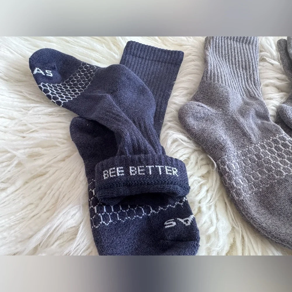 Women 4pk Bombas Sm Solids Gray/Navy Half-Calf Cushioned Sock Pack (Size 4-7.5) - Picture 4 of 9